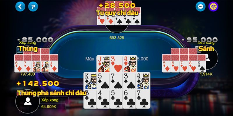 Game bài Mậu binh đòi hỏi khả năng tư duy, áp dụng chiến thuật